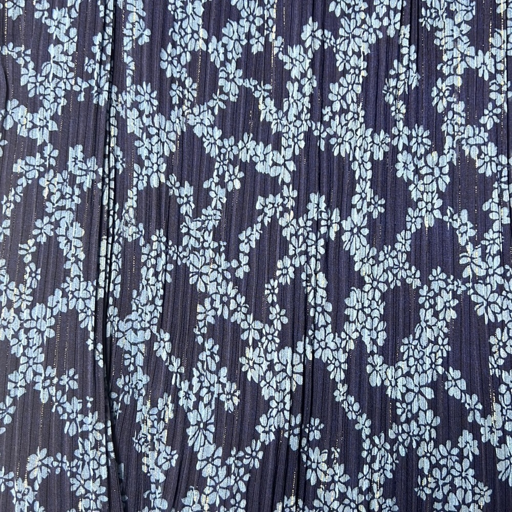 Michael Kors Sheer Blueberry Floral Print Off Shoulder Blouse Top 1X NWT  Blue - Picture 4 of 11